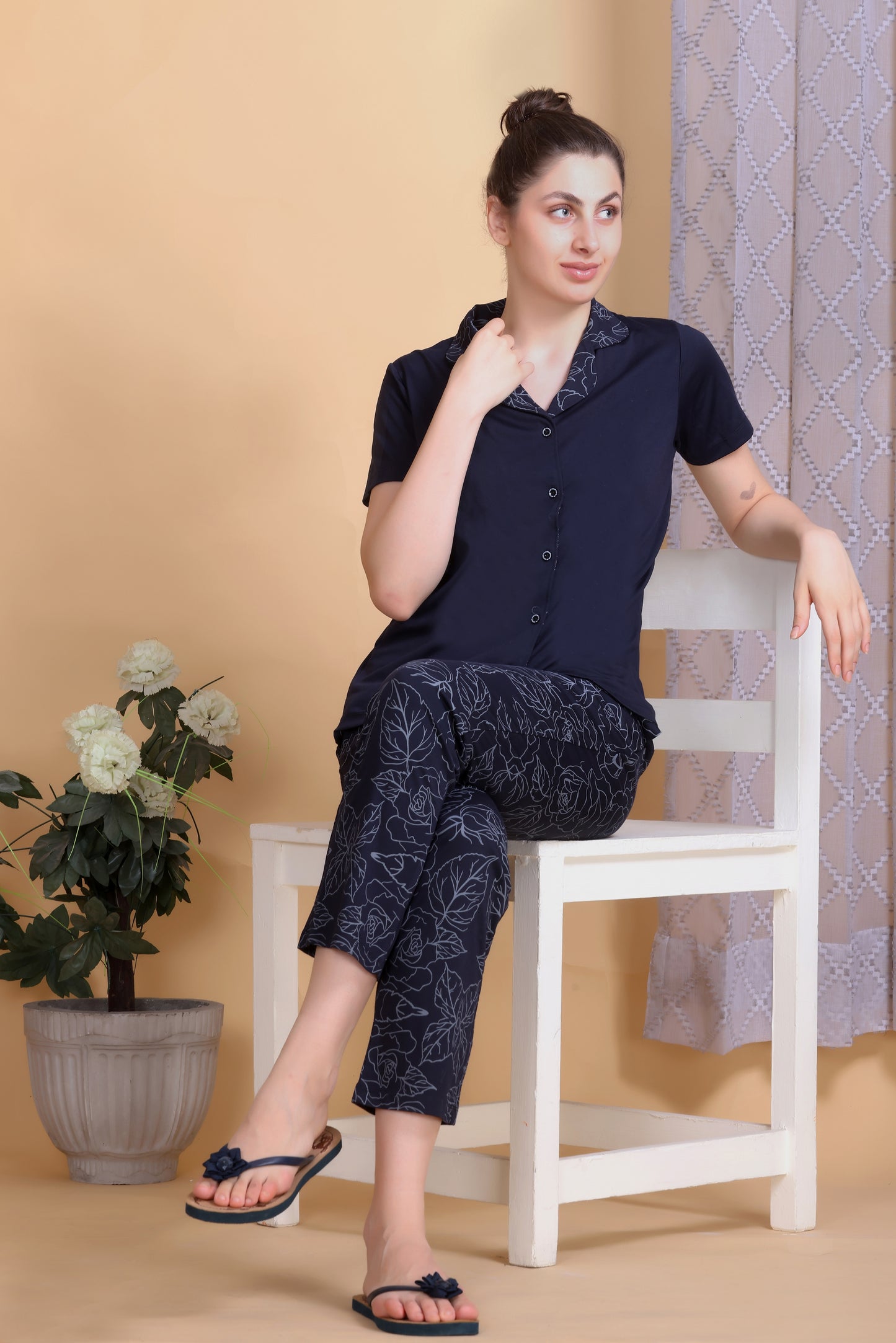 Front- open nightwear set