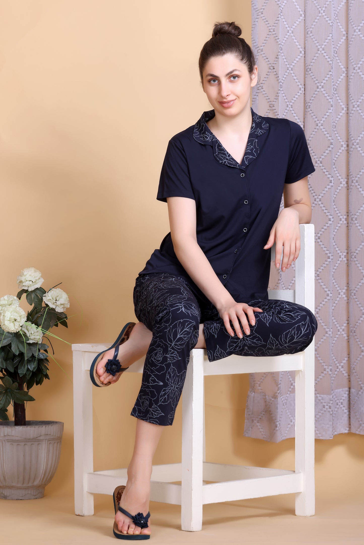 Front- open nightwear set