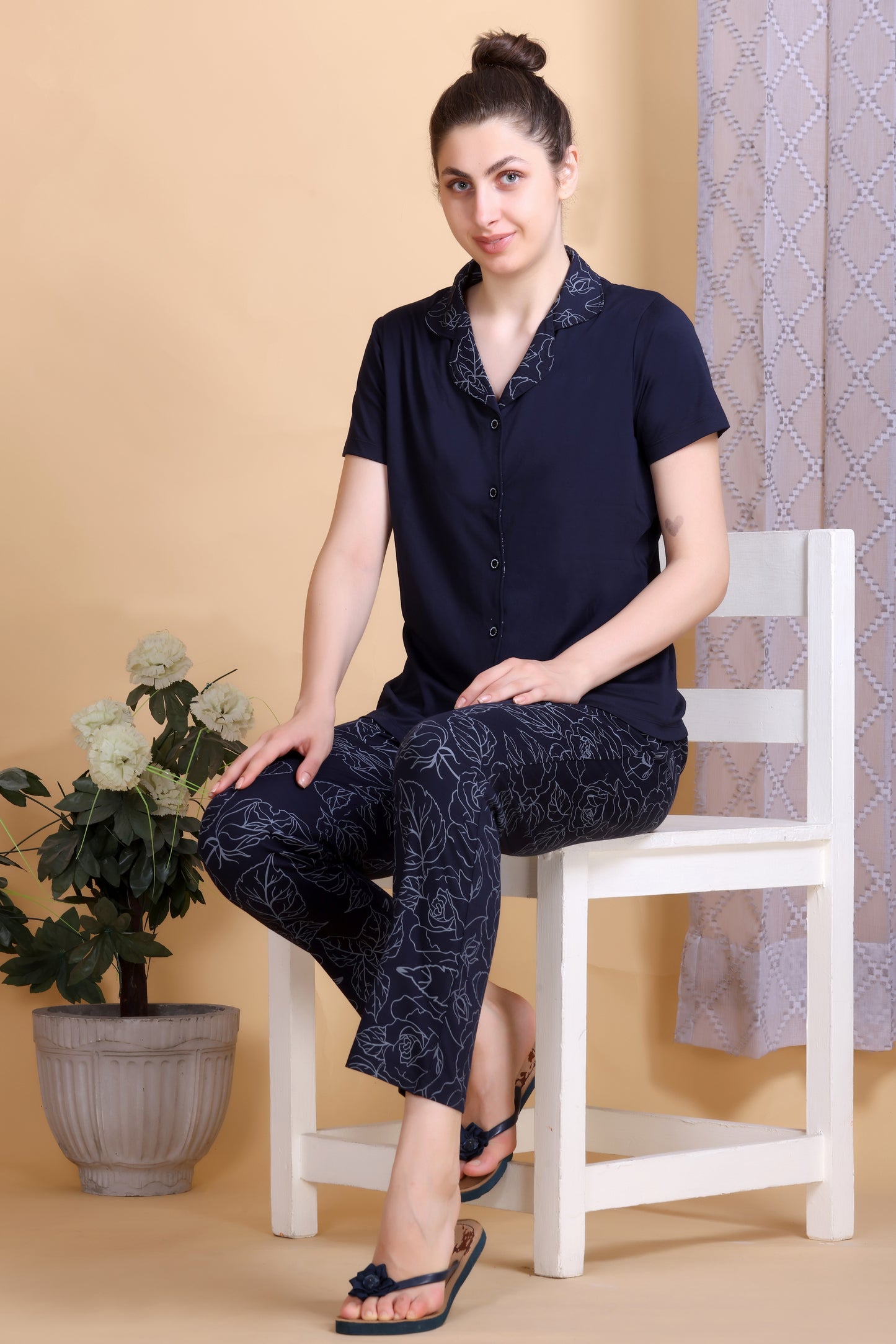 Front- open nightwear set
