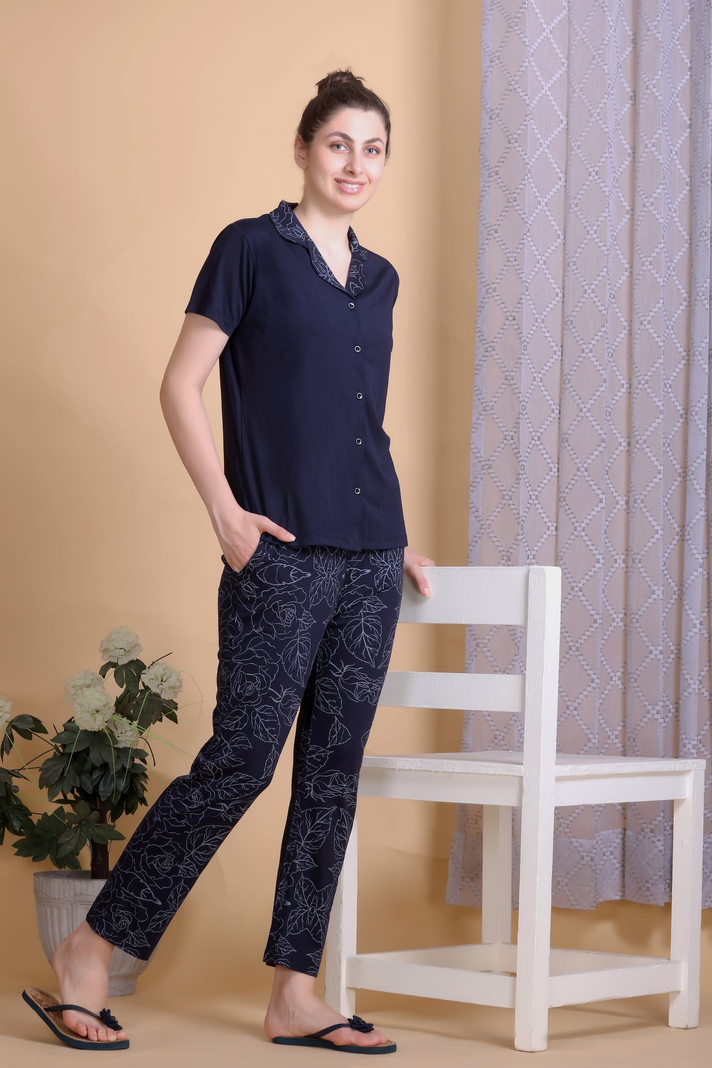 Front- open nightwear set