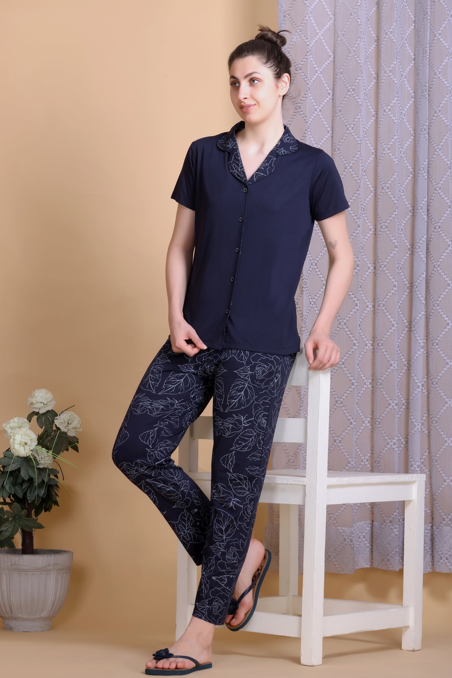 Front- open nightwear set