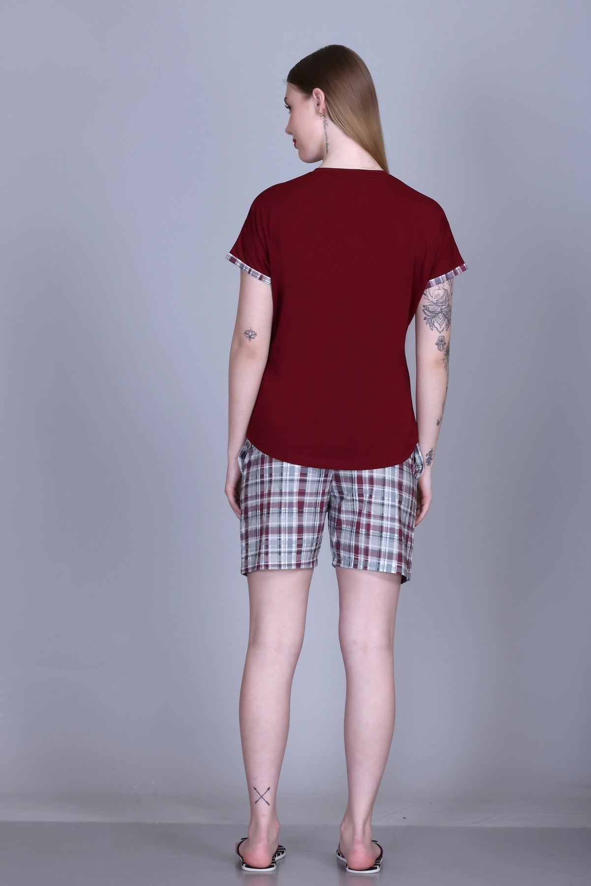 Cotton V-Neck Top with Shorts