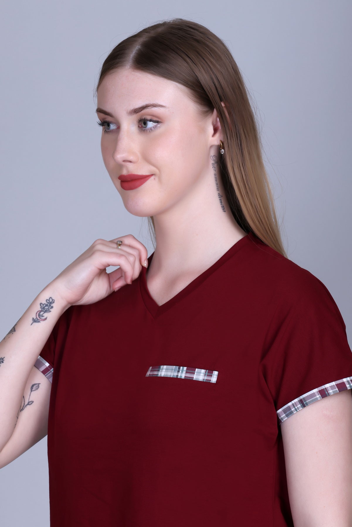 Cotton V-Neck Top with Shorts