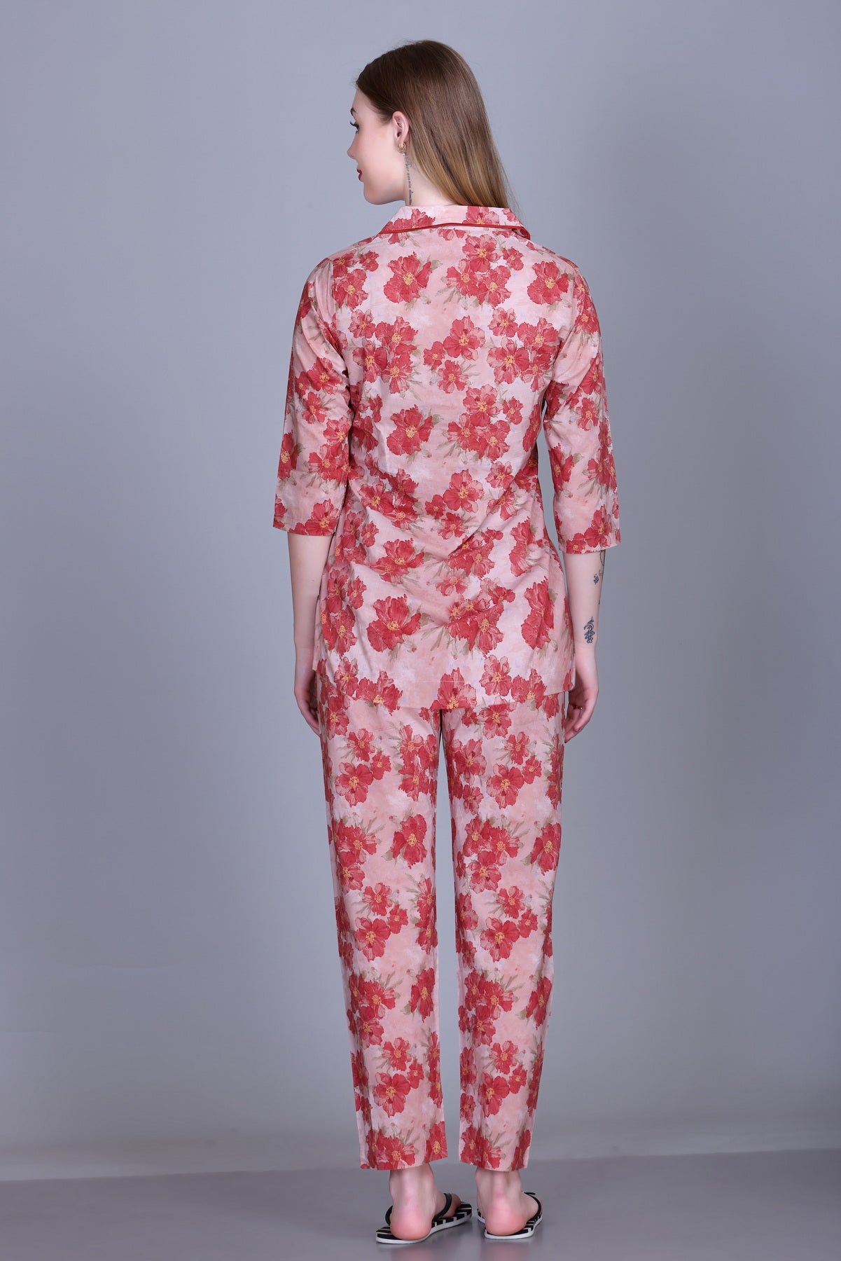 Cotton Front-open Nightwear Set