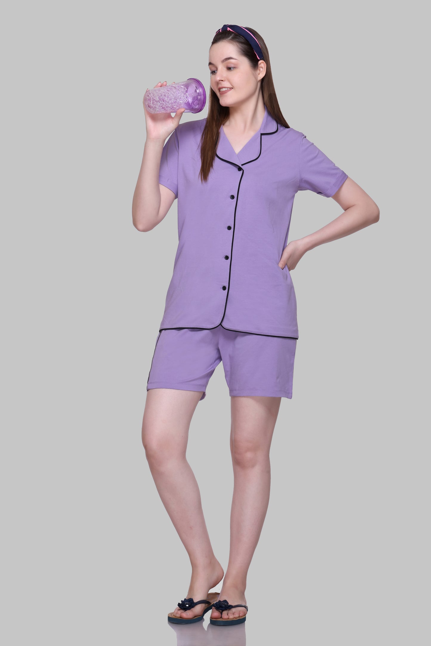 Cotton Front-Open with Shorts