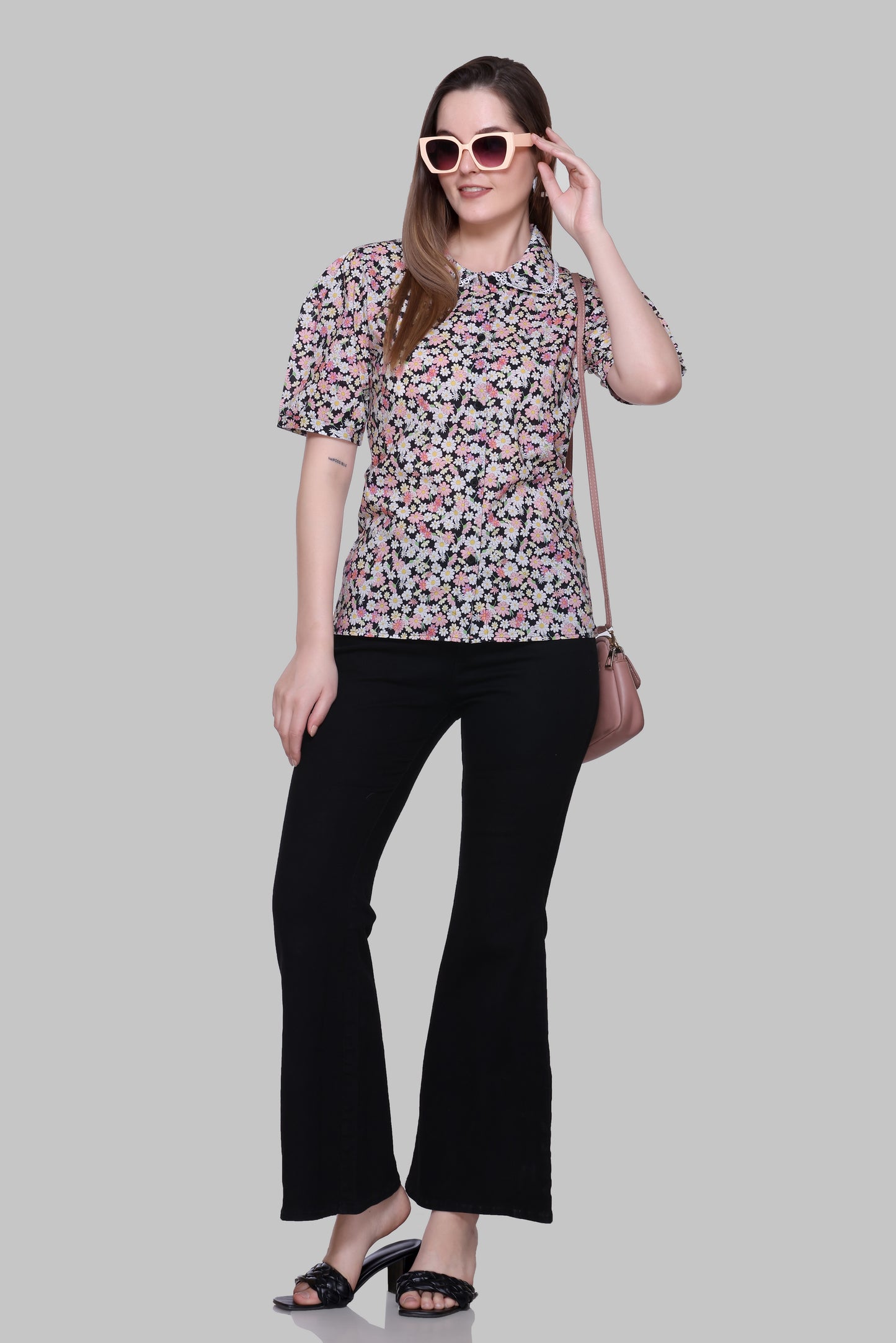 BLACK PRINTED TOP