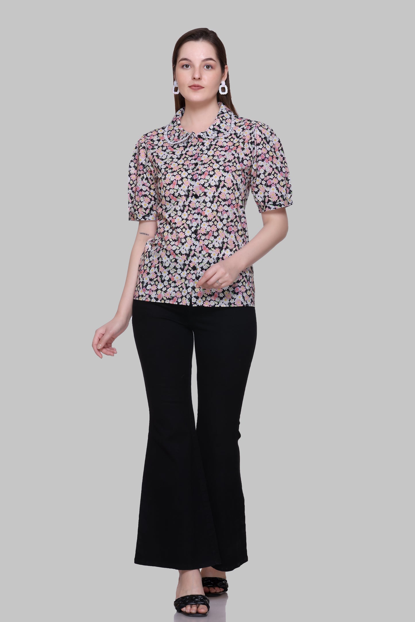 BLACK PRINTED TOP