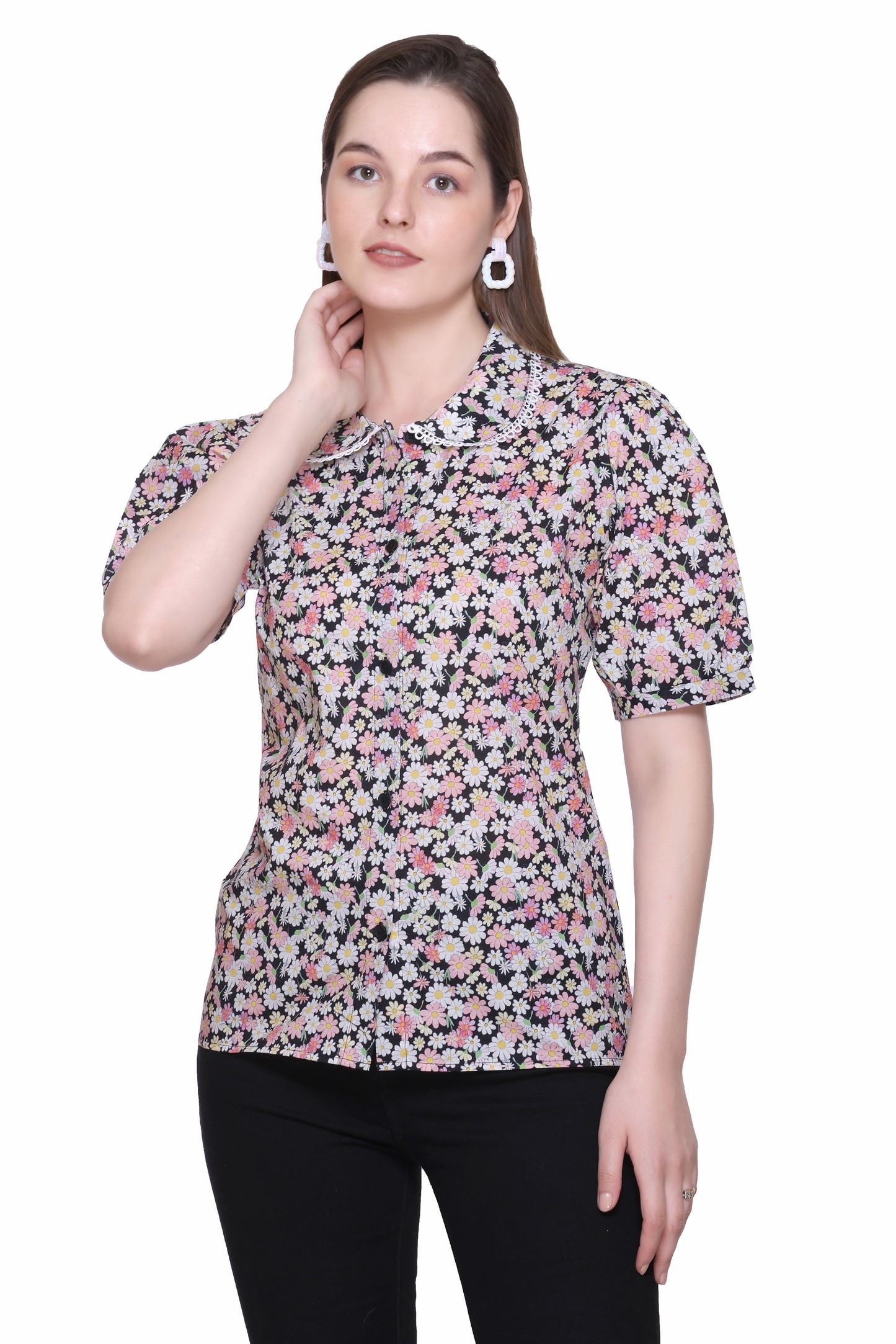 BLACK PRINTED TOP