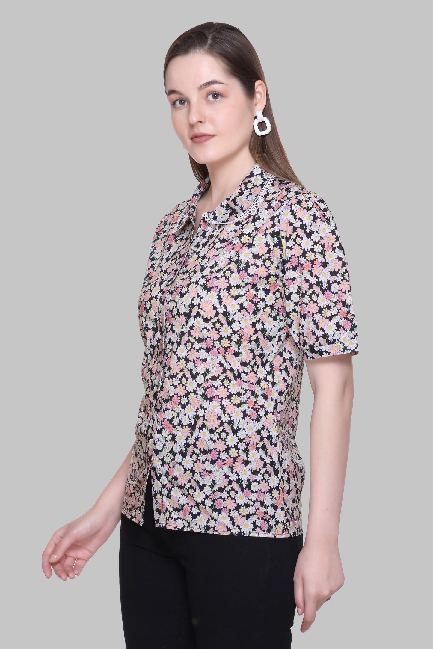 BLACK PRINTED TOP