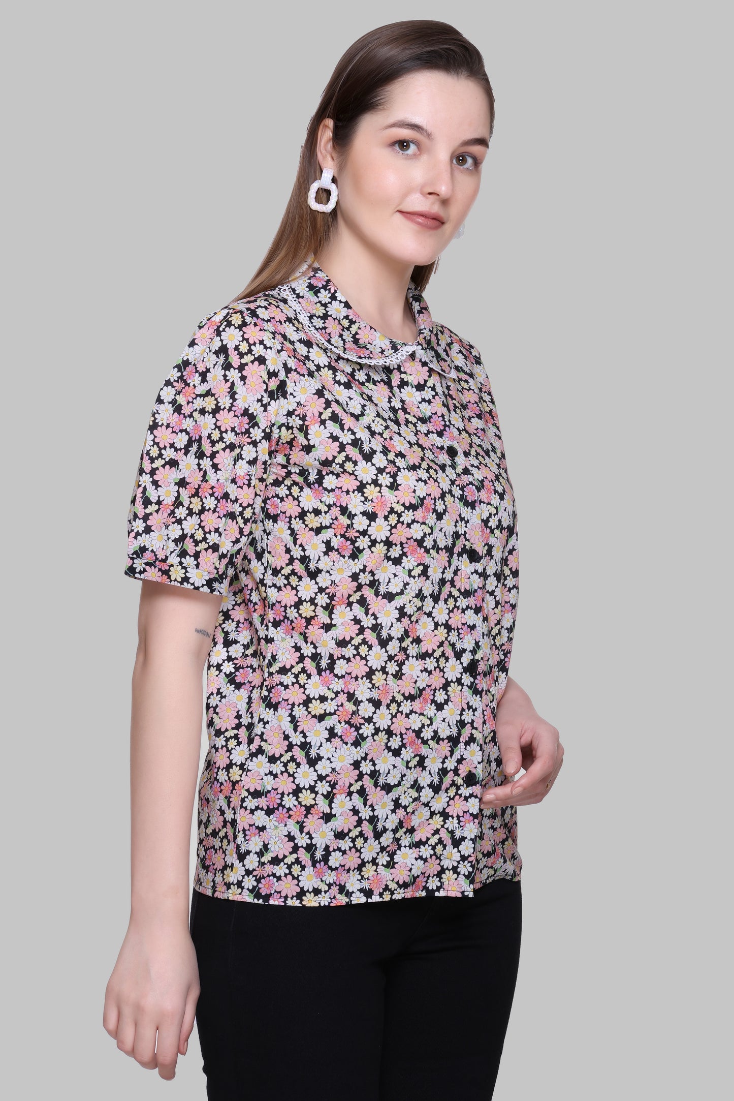 BLACK PRINTED TOP