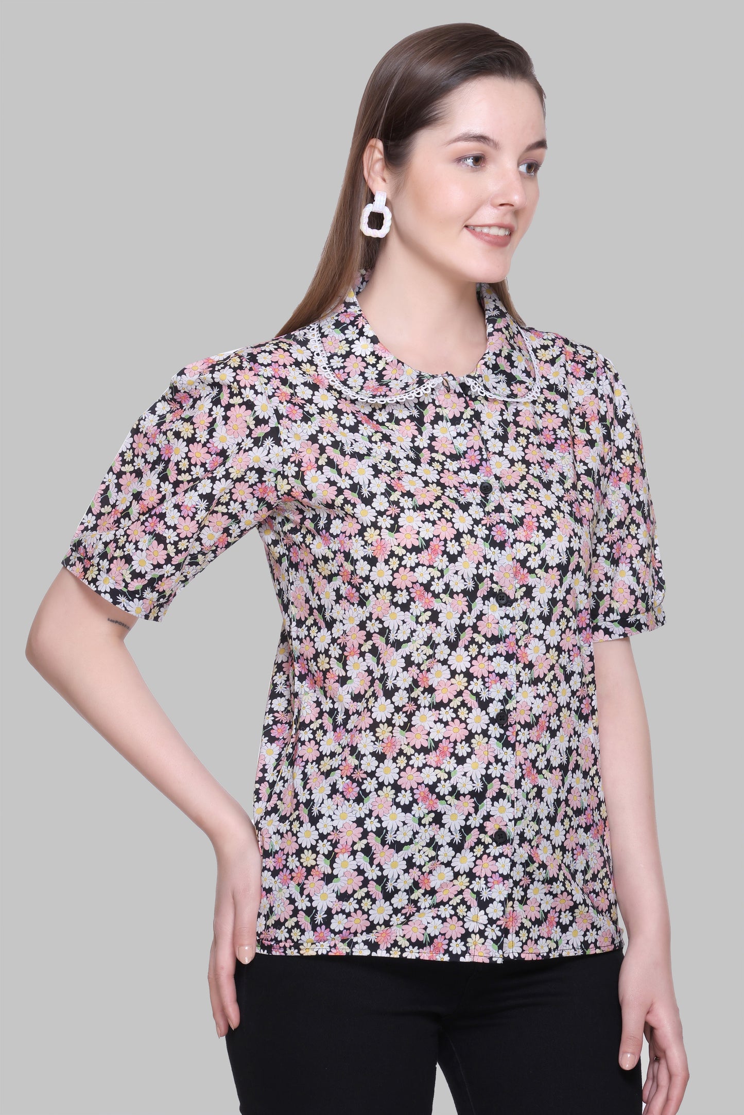 BLACK PRINTED TOP