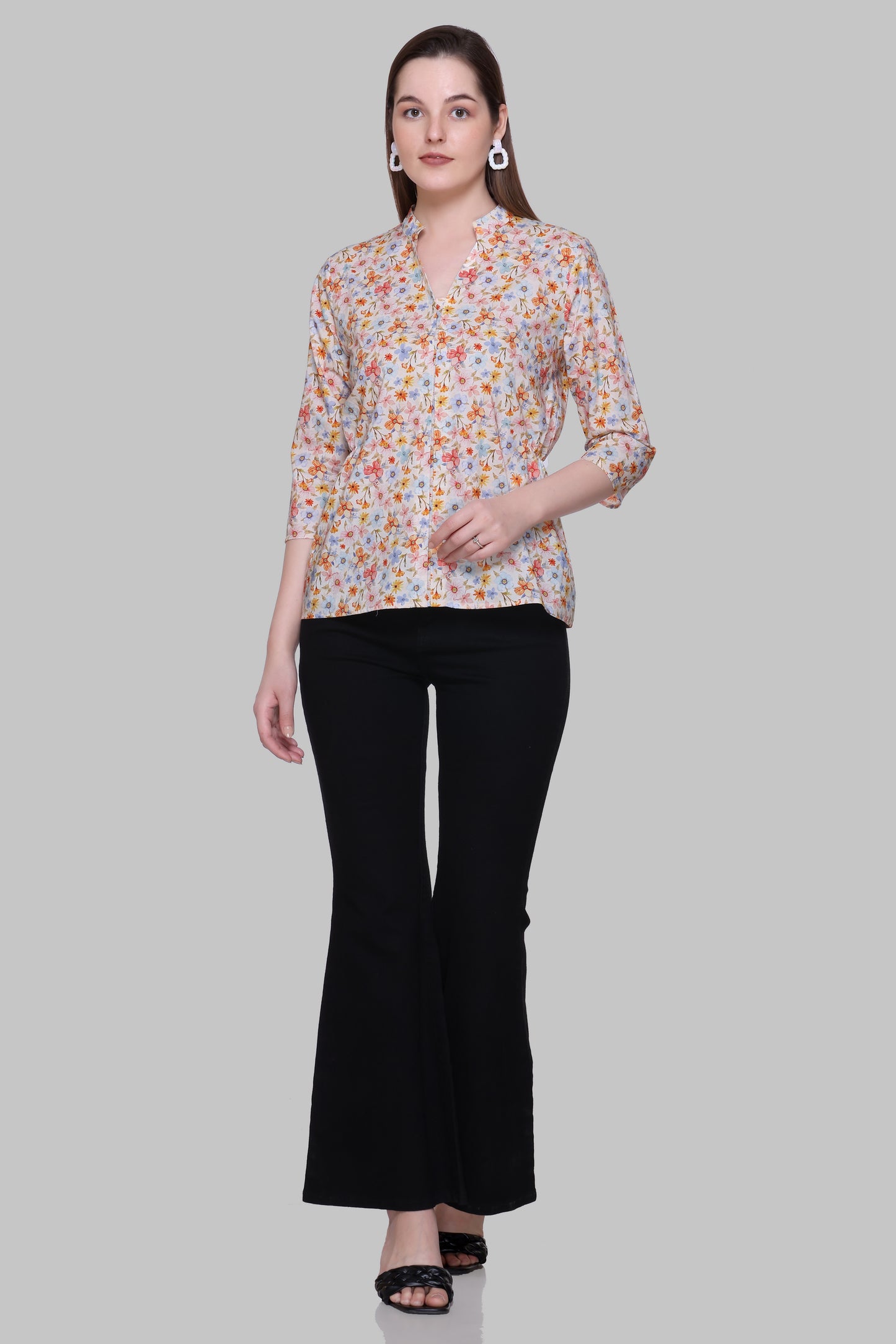 Off-White Printed Cotton Top
