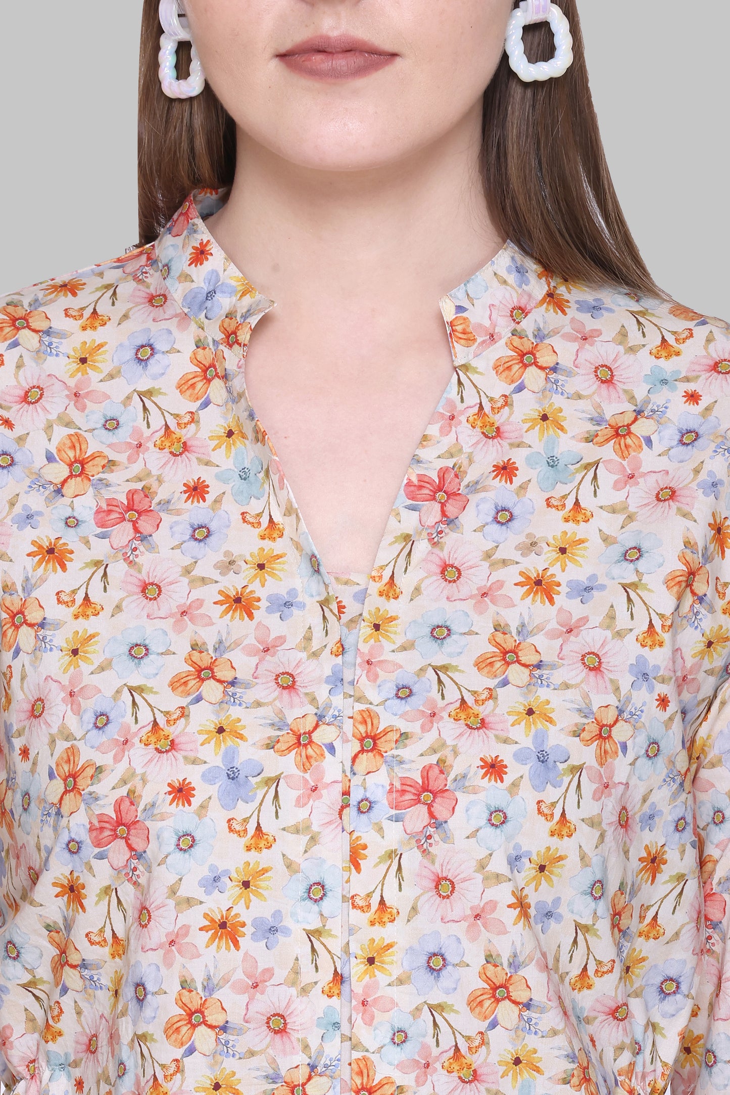 Off-White Printed Cotton Top