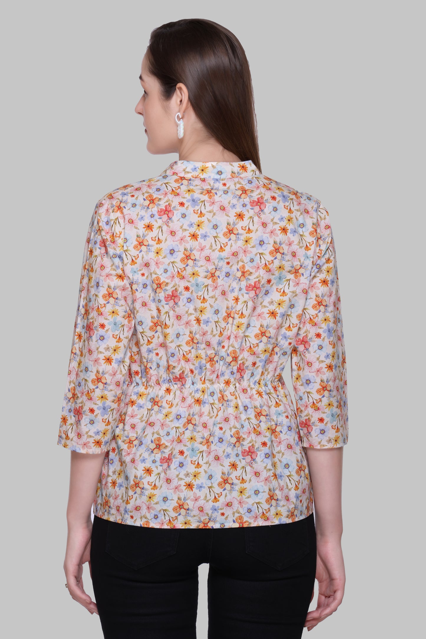 Off-White Printed Cotton Top