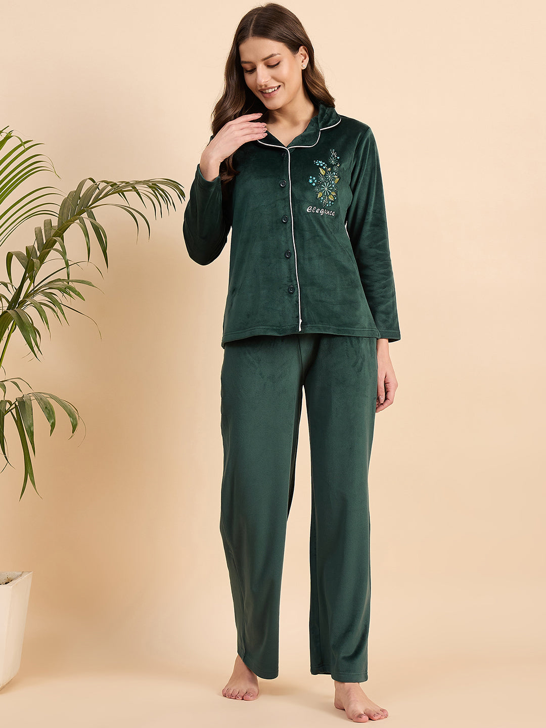 KIZA WOMEN VELVET FRONT OPEN