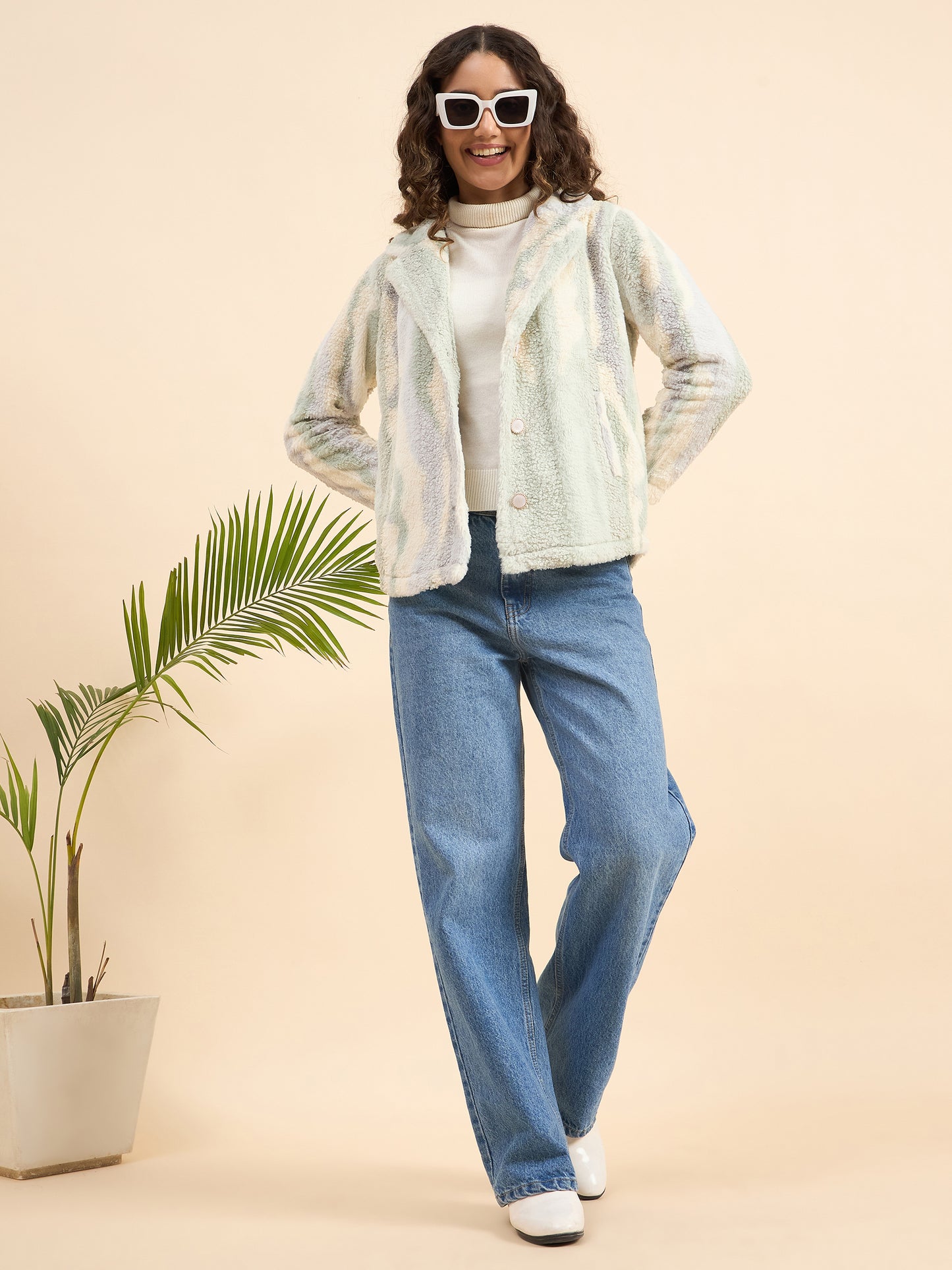 KIZA WOMEN FRONT OPEN FUR COAT