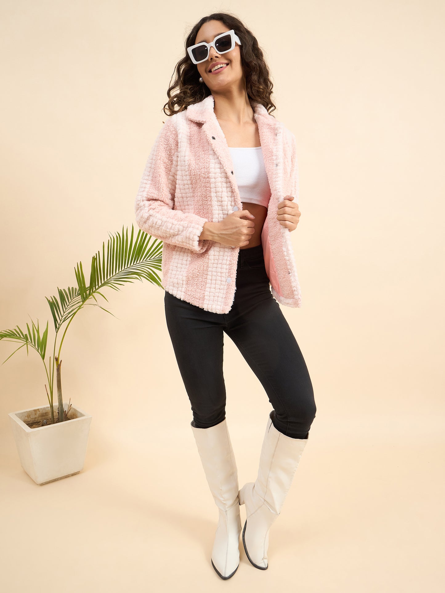 KIZA WOMEN FRONT OPEN FUR COAT