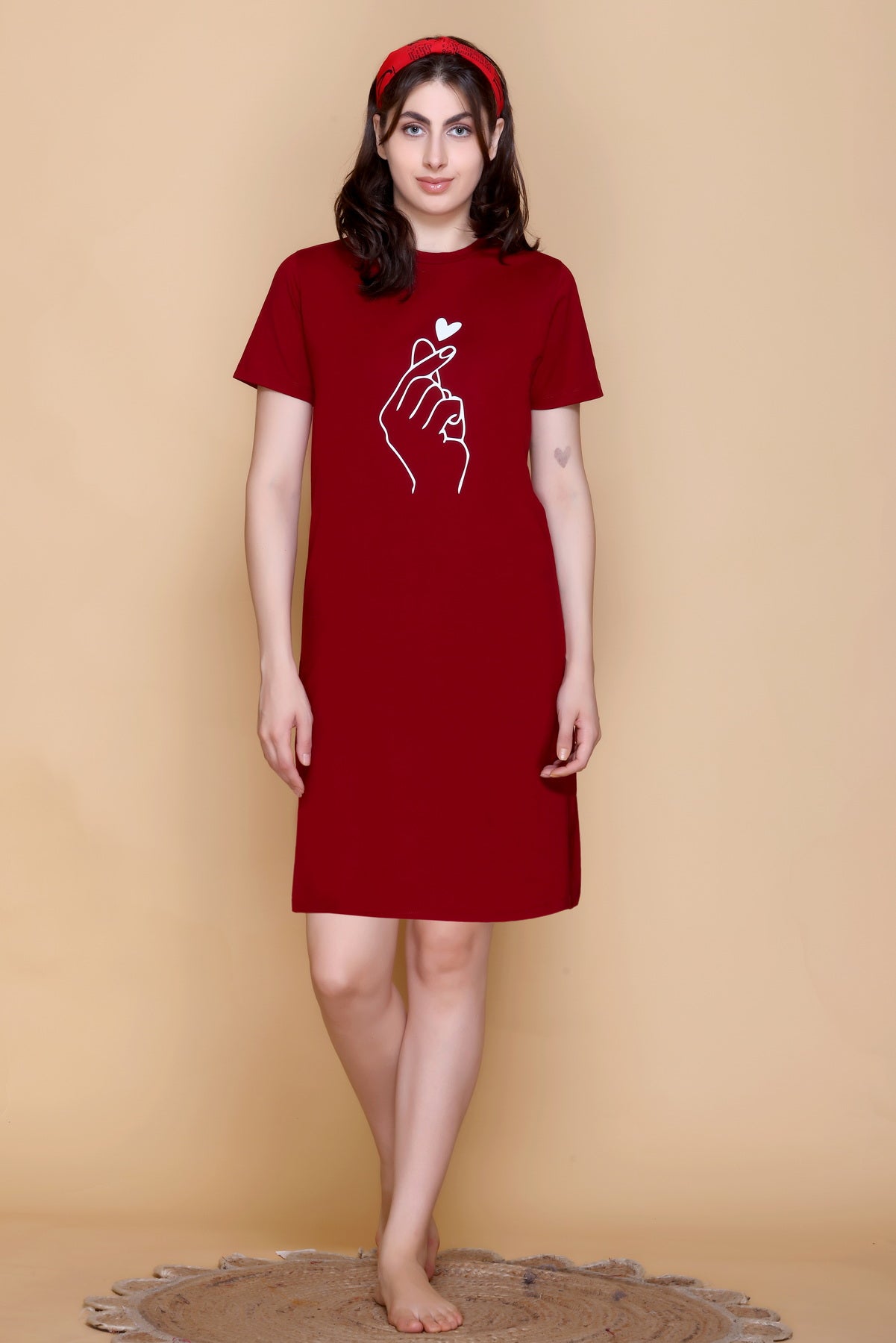 CottonBloom HeartGlow Nightdress