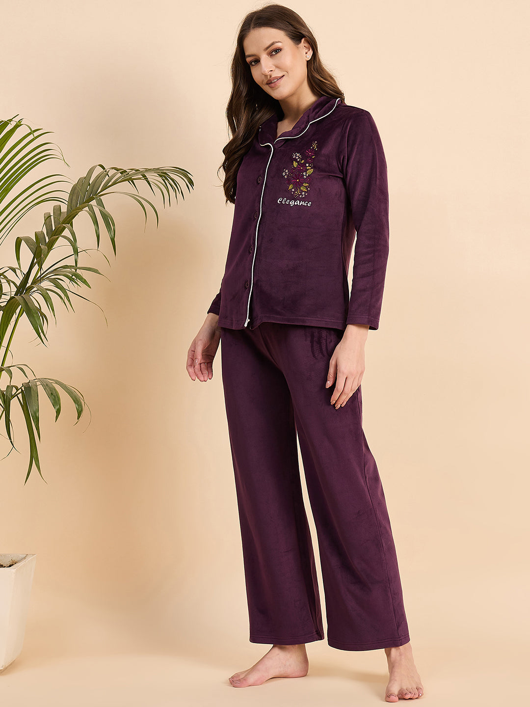 KIZA WOMEN VELVET FRONT OPEN