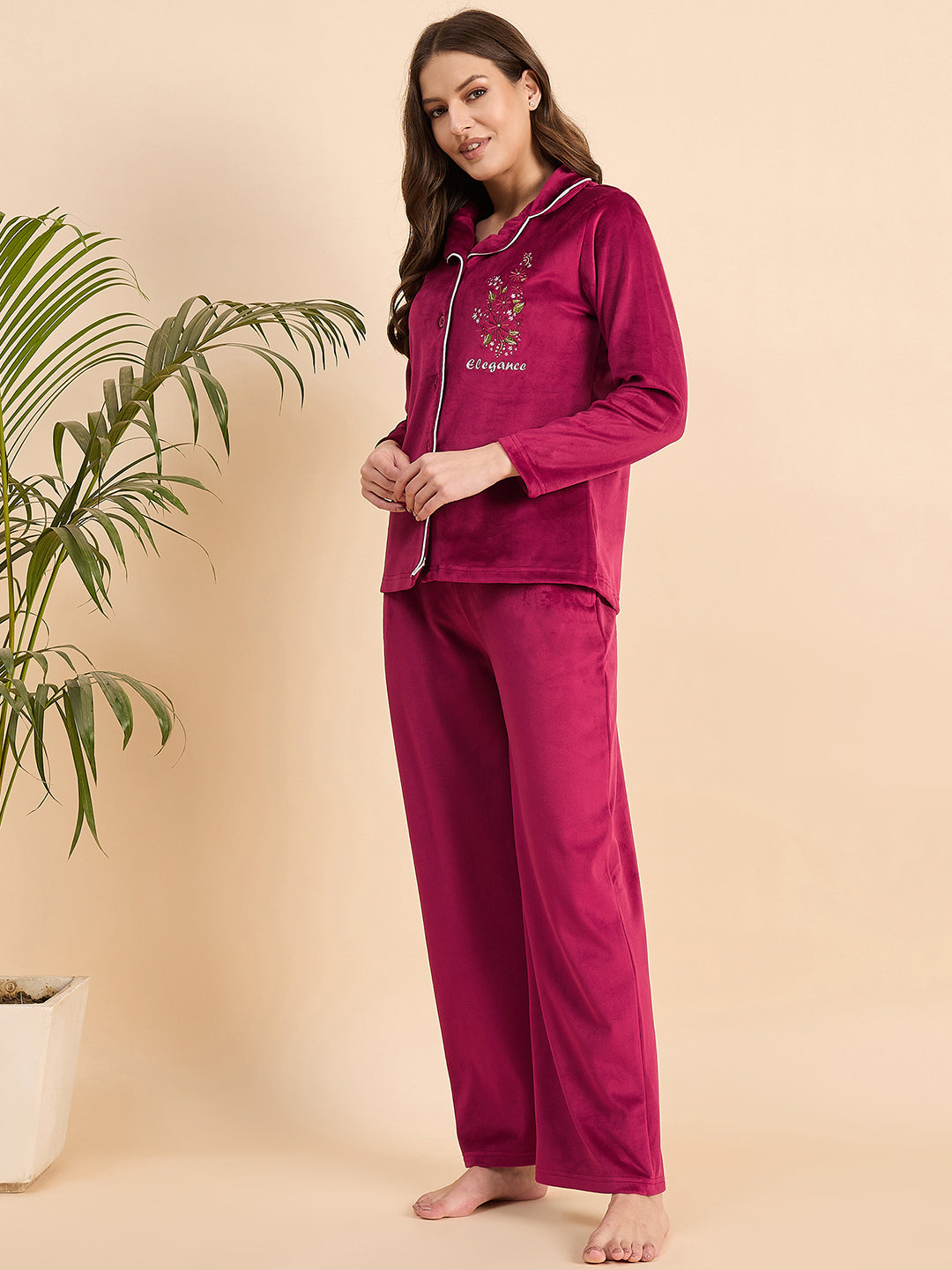KIZA WOMEN VELVET FRONT OPEN
