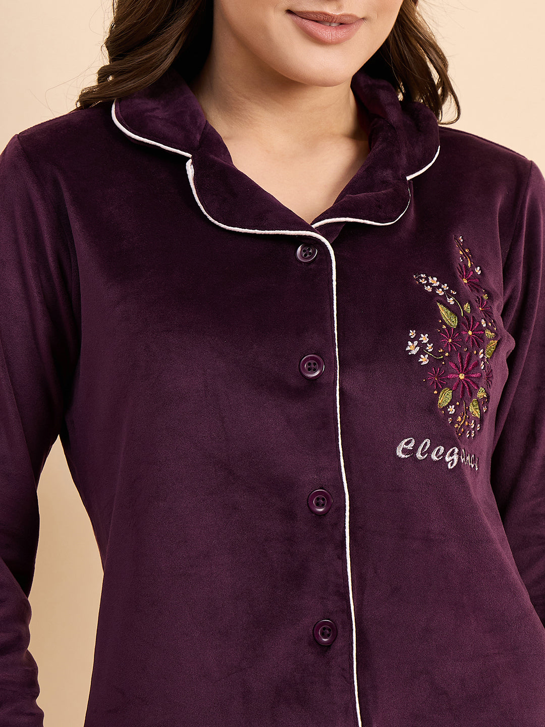 KIZA WOMEN VELVET FRONT OPEN