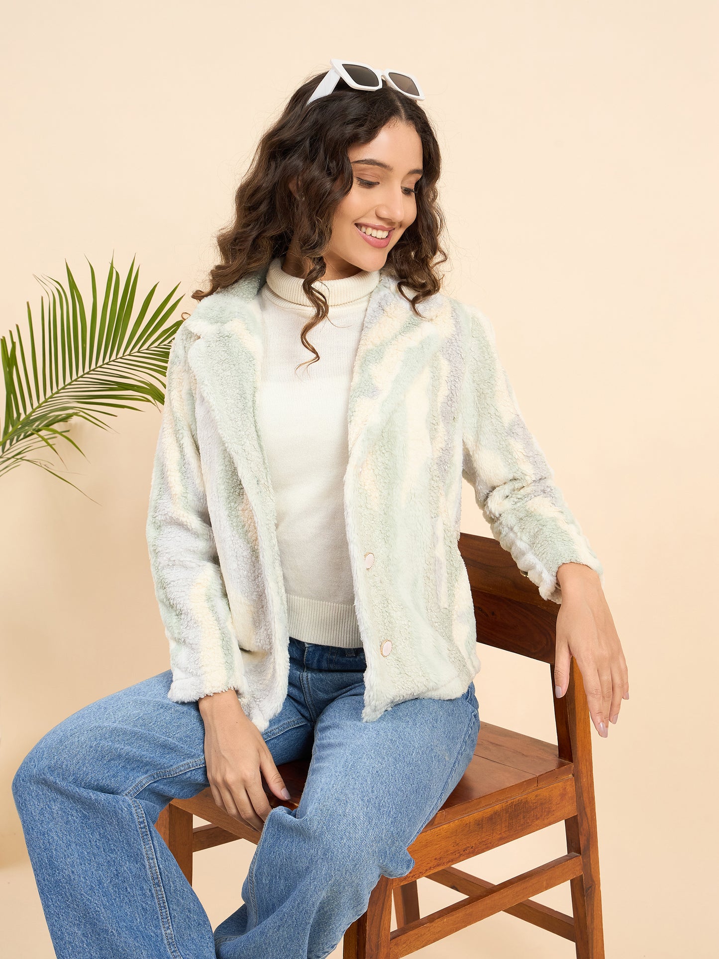KIZA WOMEN FRONT OPEN FUR COAT
