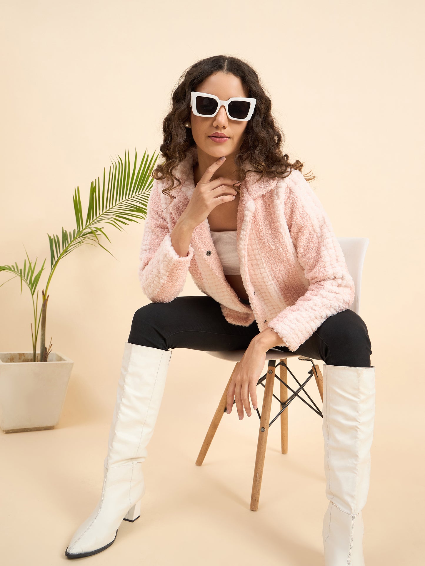 KIZA WOMEN FRONT OPEN FUR COAT
