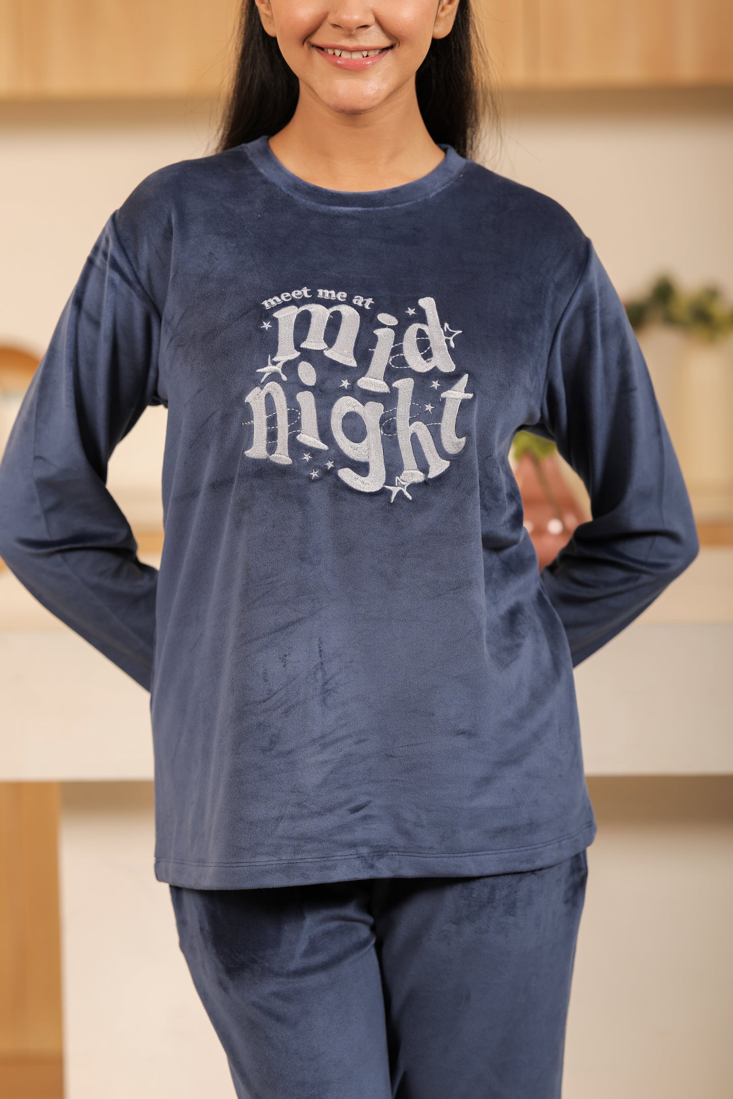 Kiza Women’s Round Neck Printed Night Suit