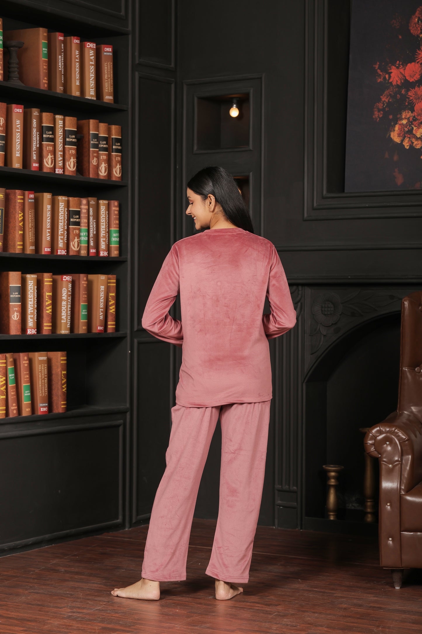 Kiza Women’s Round Neck Embroidered Night Suit