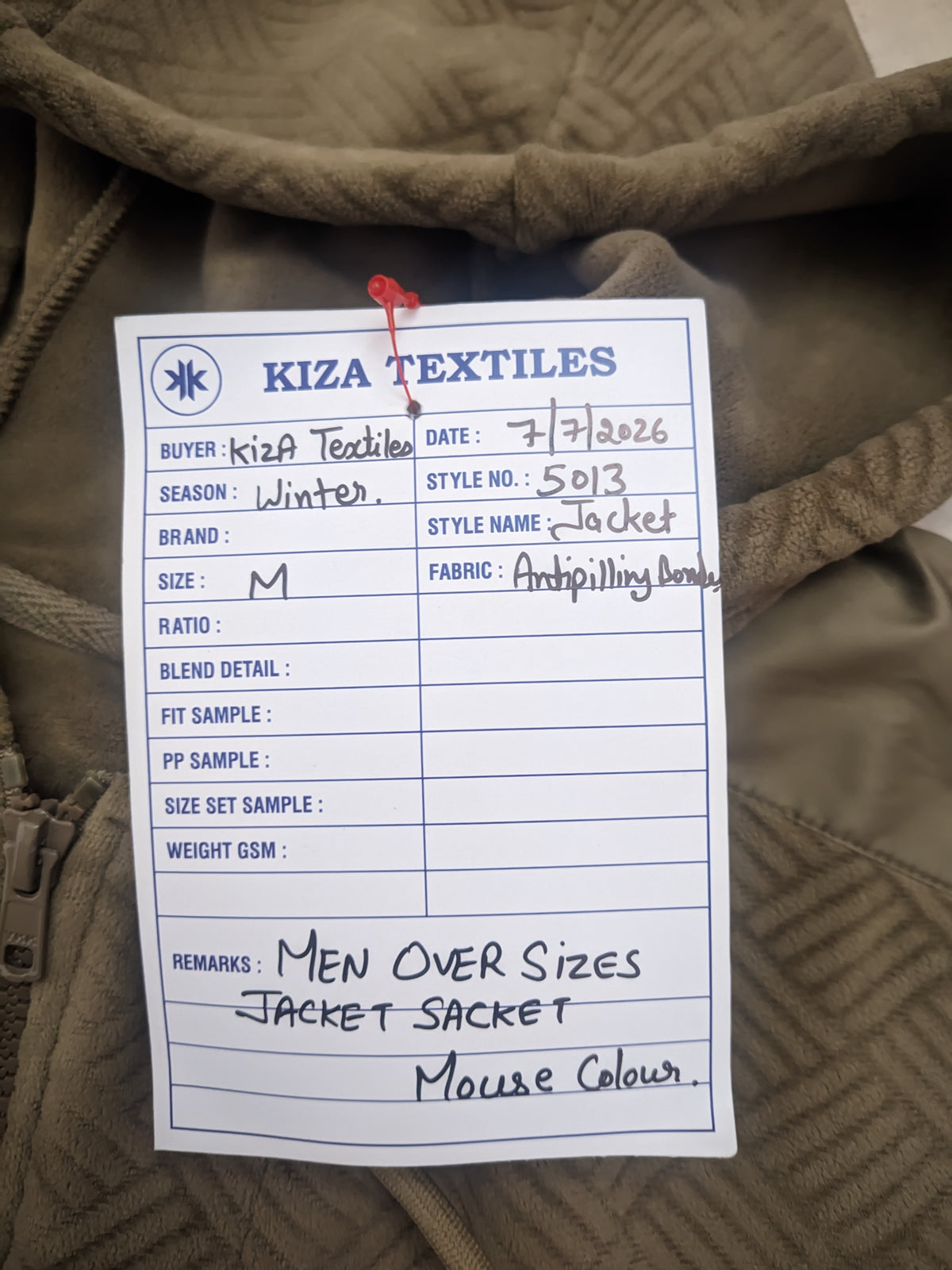 Men's Olive Hooded Half-Zip Pullover Jacket - KIZA