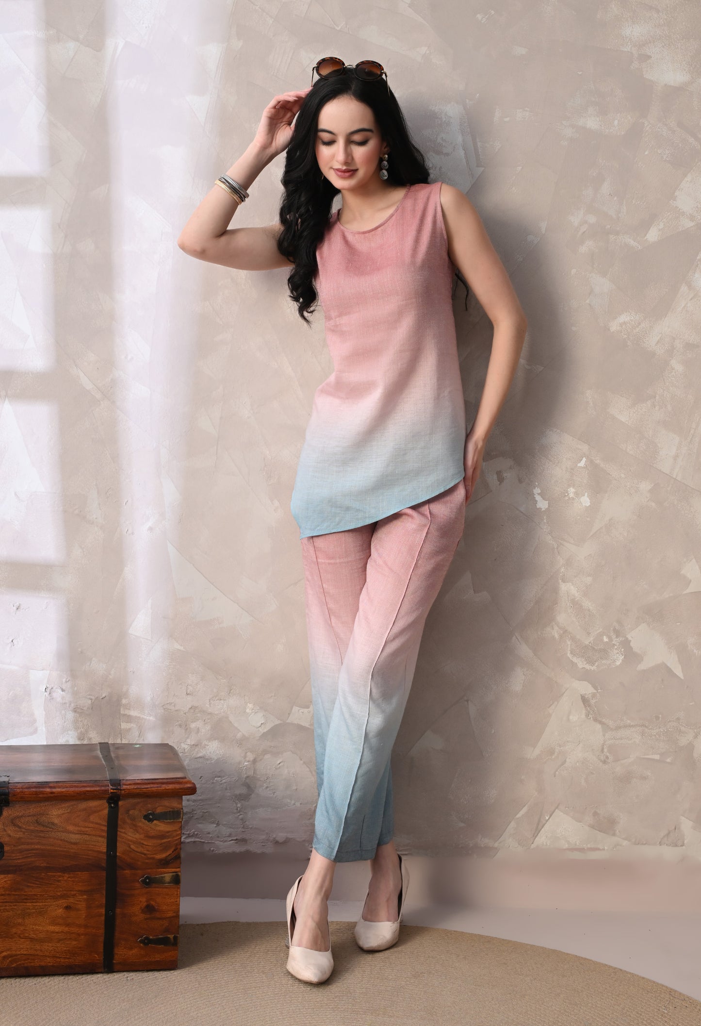 Women Ombre Dyed Sleeveless Co-Ord Set