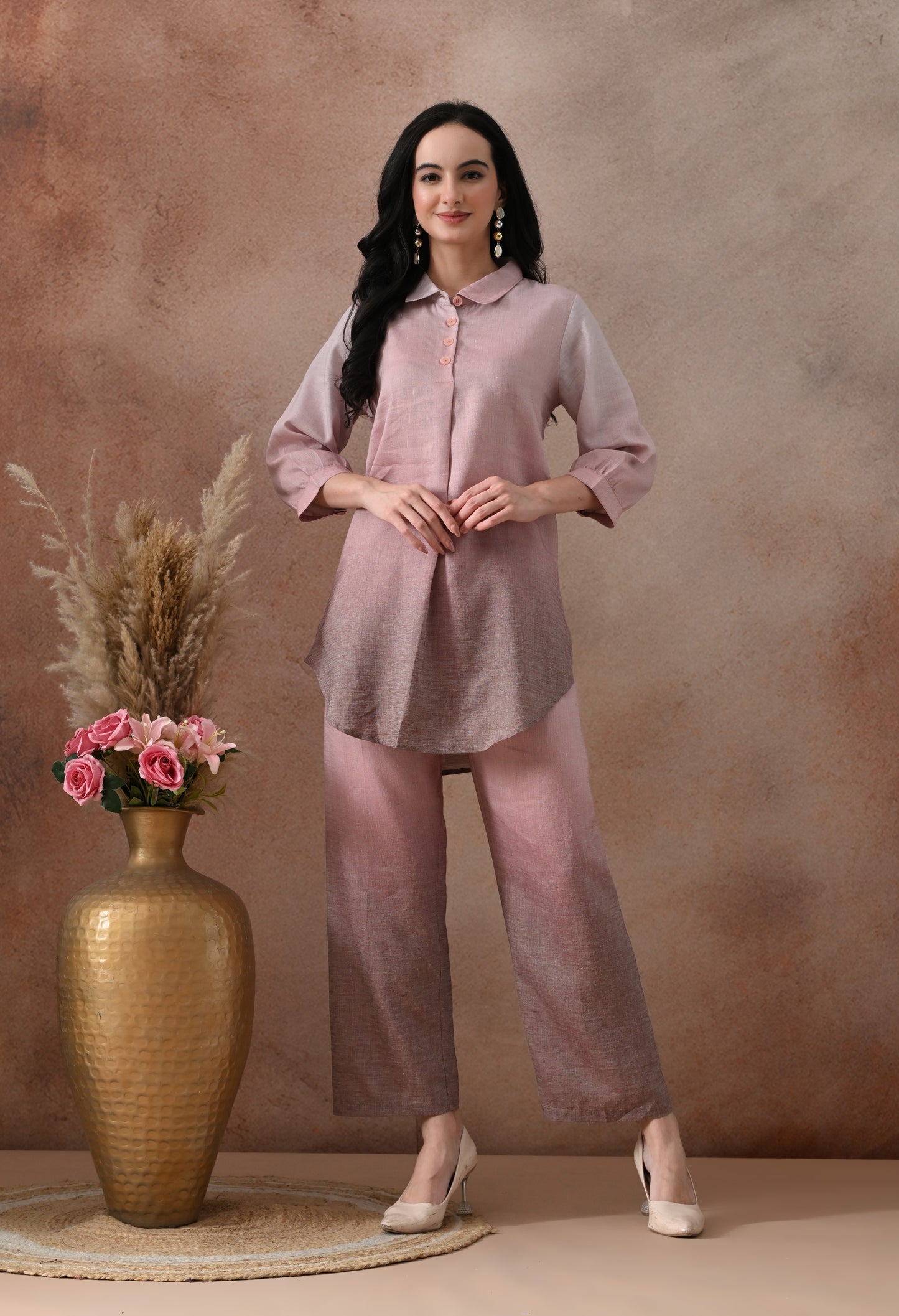 Dusty Pink Linen Co-Ord Set