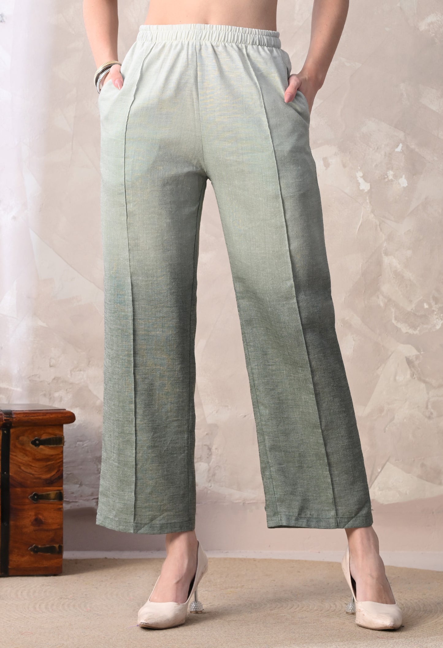 Sage Green Ombre Linen Co-Ord Set