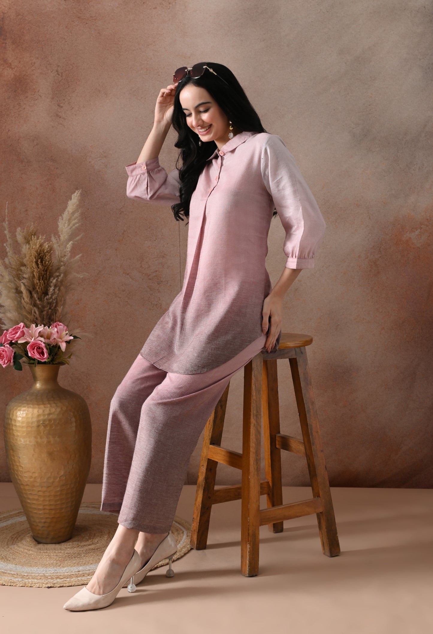 Dusty Pink Linen Co-Ord Set