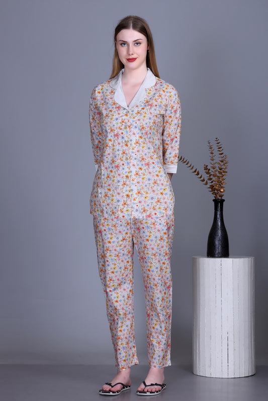 Cotton Front-open Nightwear set