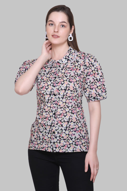 BLACK PRINTED TOP