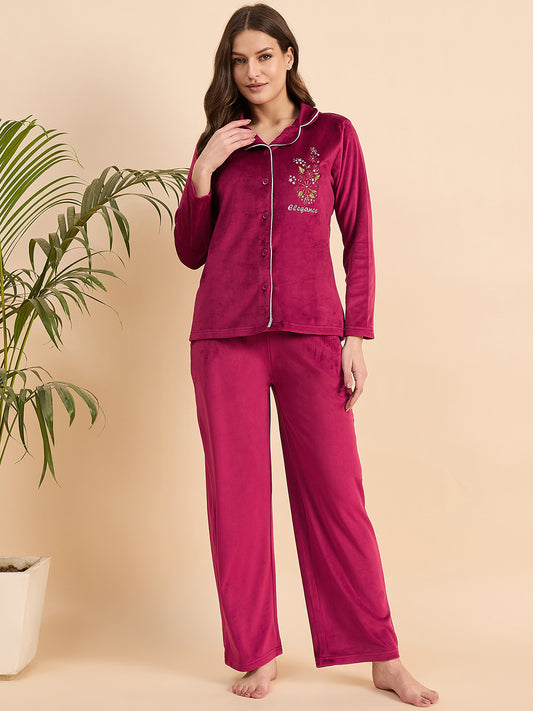 KIZA WOMEN VELVET FRONT OPEN