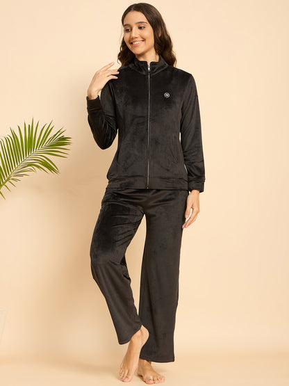 KIZA WOMEN TRACKSUIT WITH LOOSE PYJAMA (BLACK)