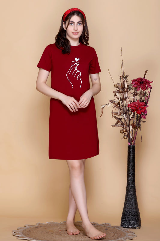 CottonBloom HeartGlow Nightdress