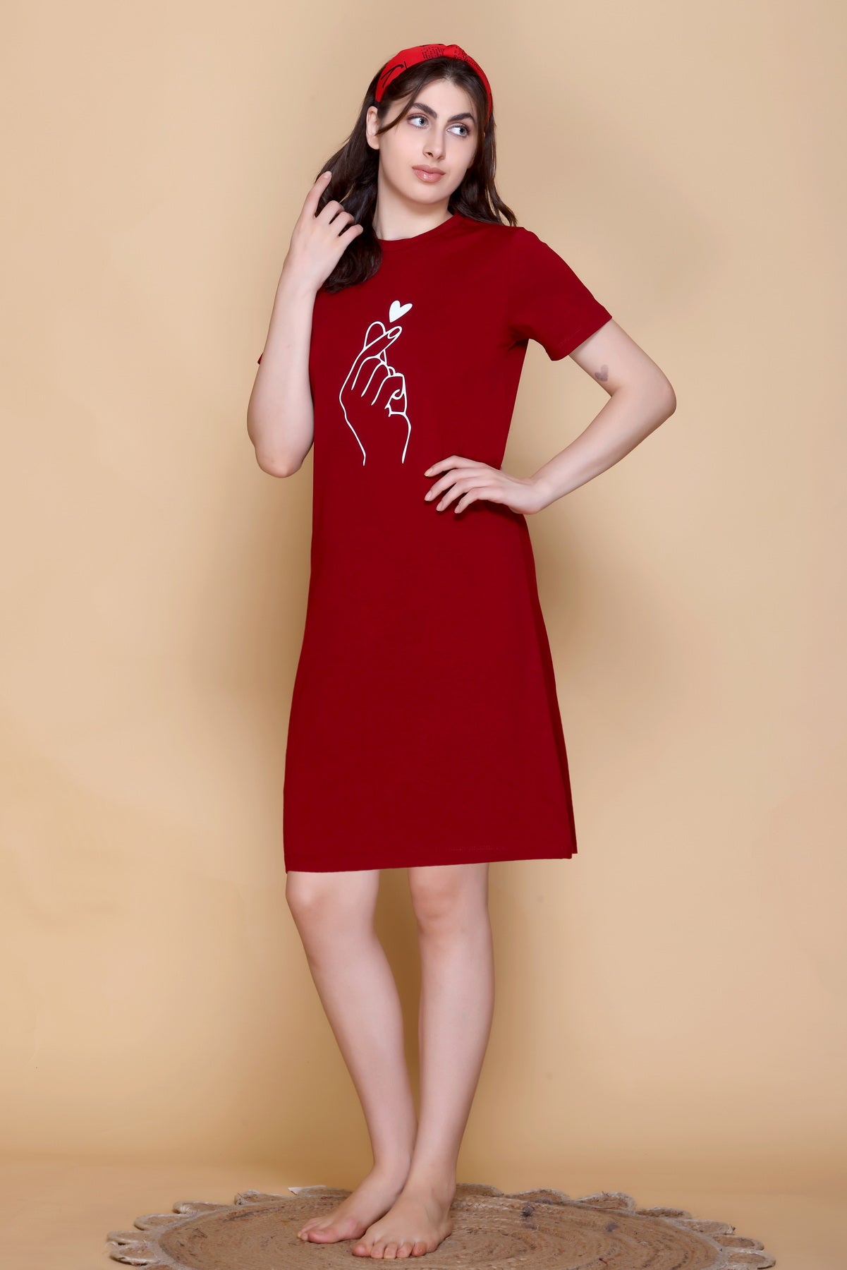 CottonBloom HeartGlow Nightdress