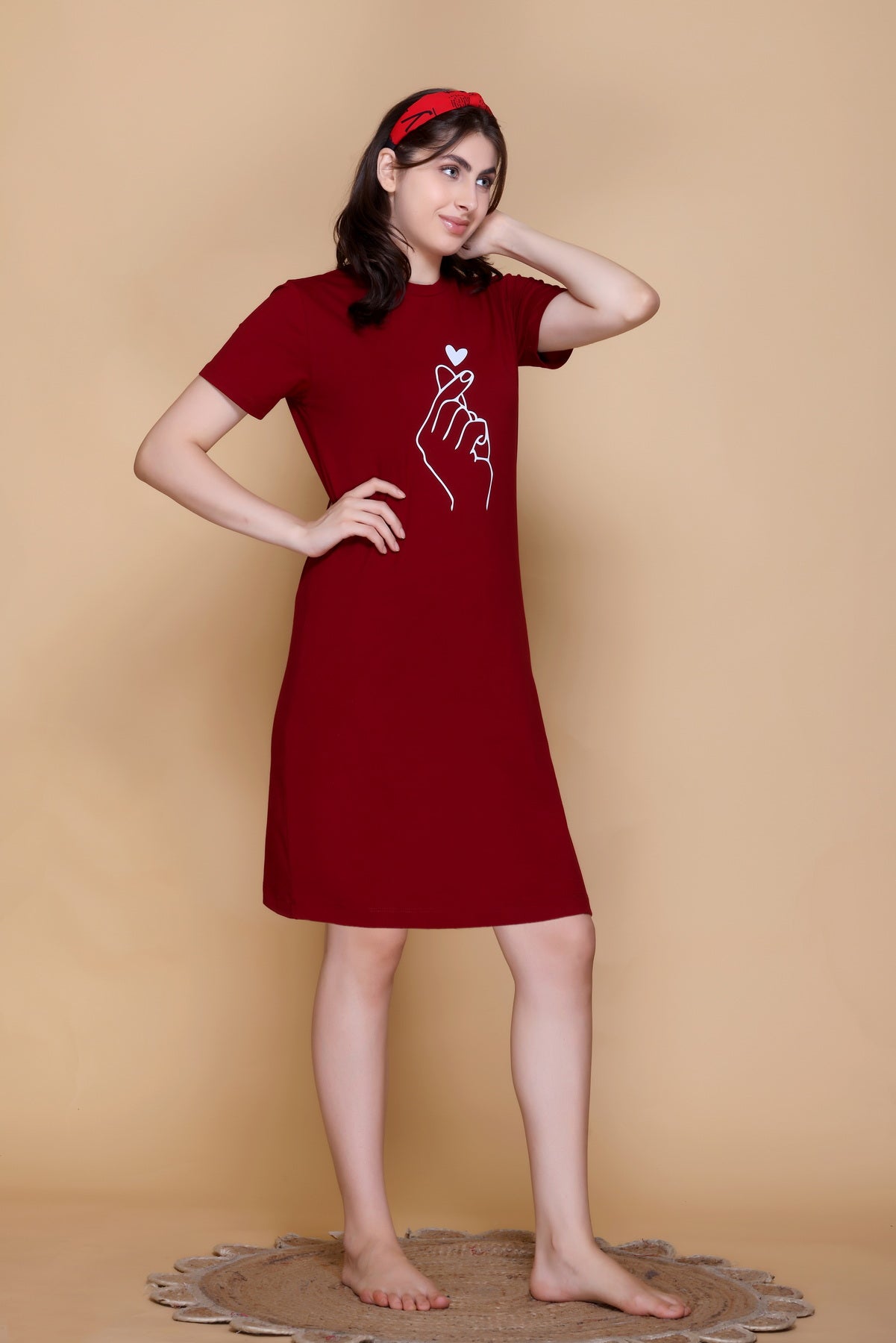 CottonBloom HeartGlow Nightdress