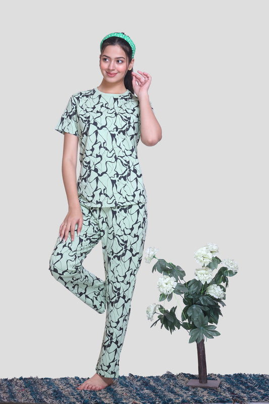 CottonBloom LeafWhirl Lounge Set