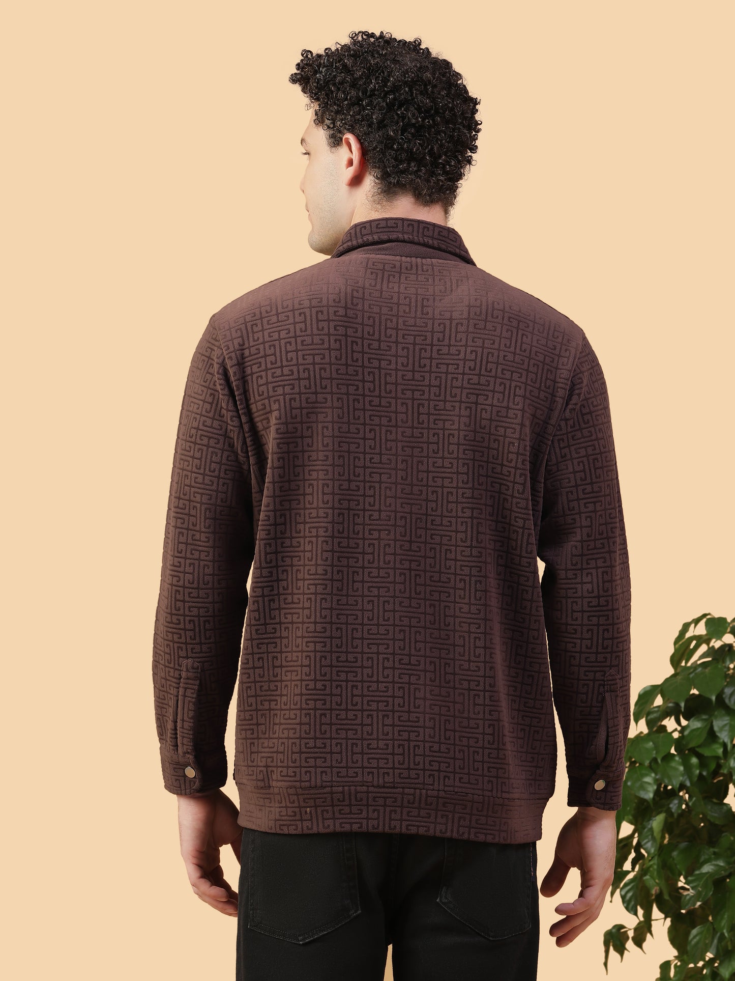 Kiza Men’s Brown Textured Shacket