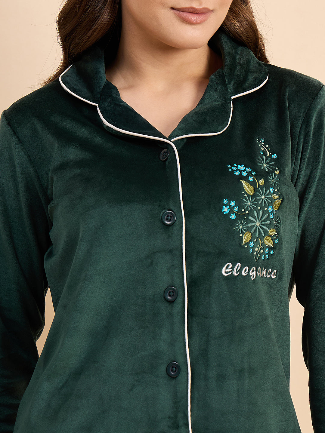 KIZA WOMEN VELVET FRONT OPEN