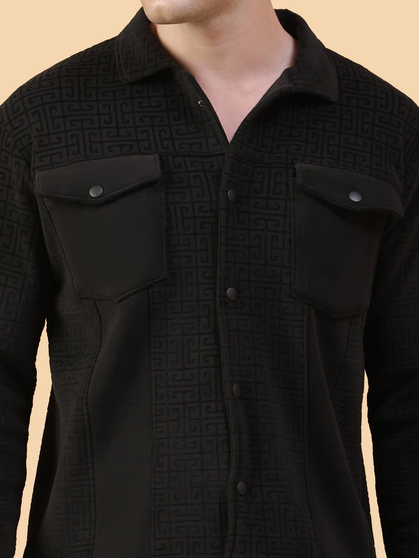 Kiza Men’s Black Textured Jacket