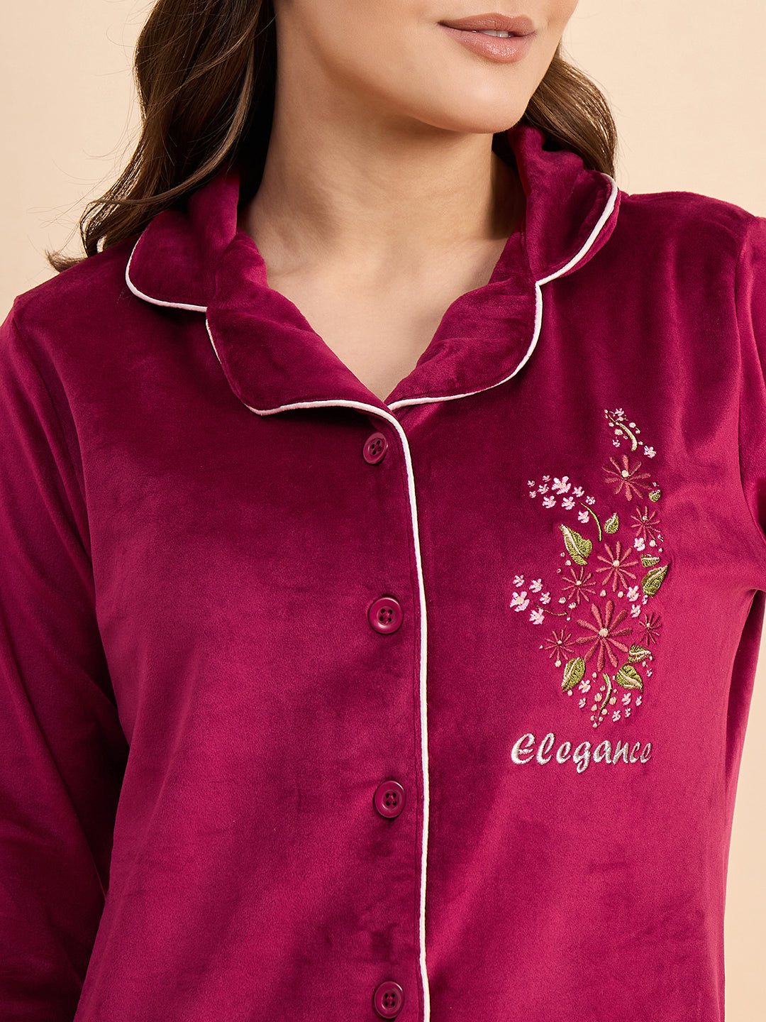 KIZA WOMEN VELVET FRONT OPEN