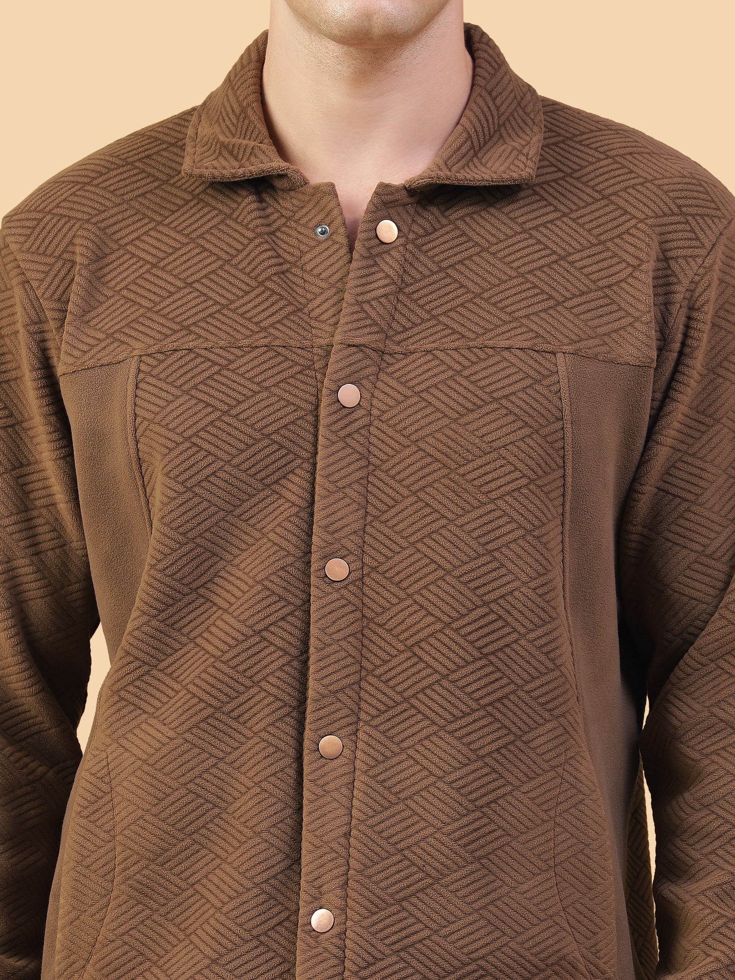 Kiza Men’s Textured Button-Up Jacket