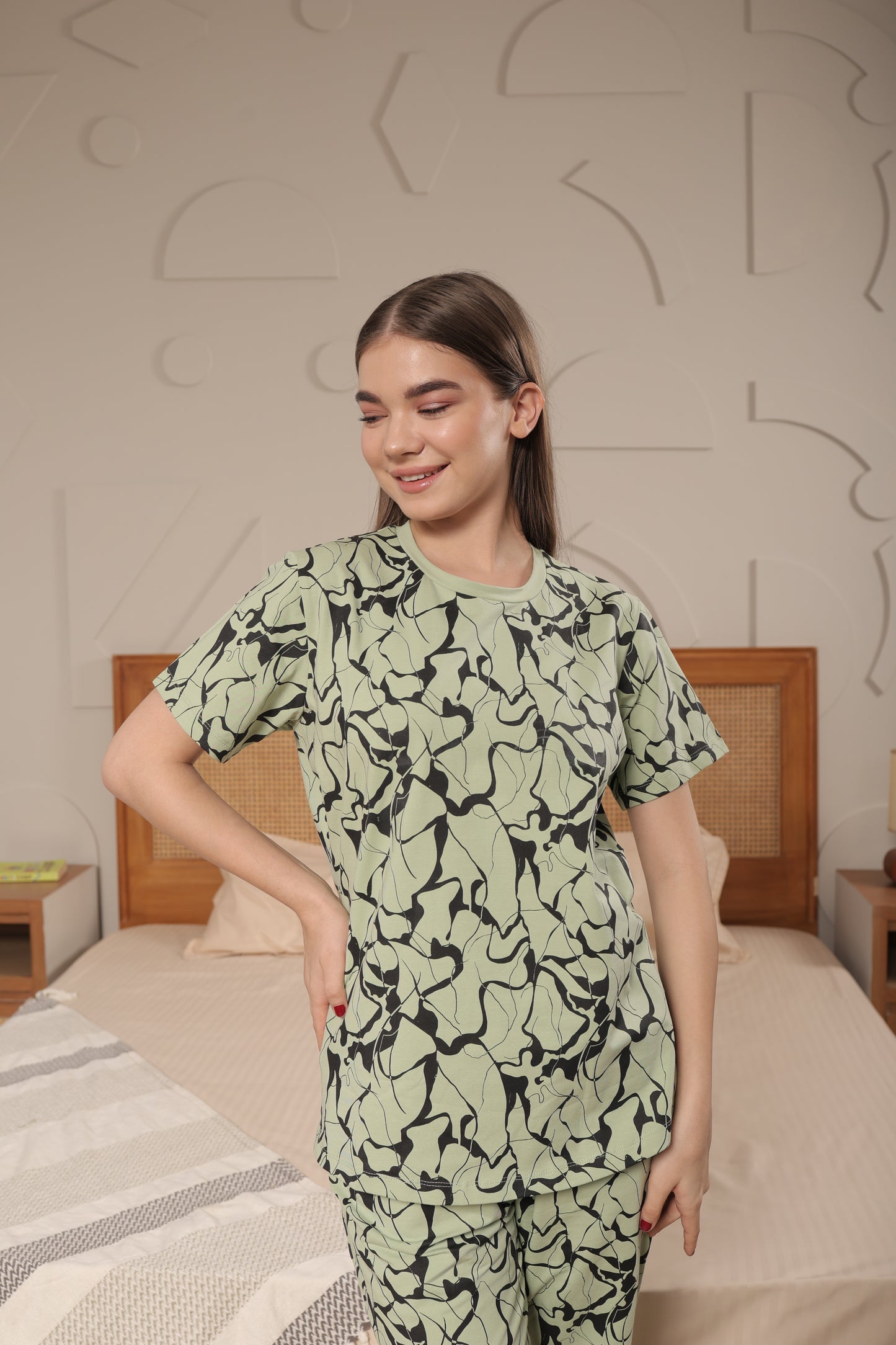 CottonBloom LeafWhirl Lounge Set