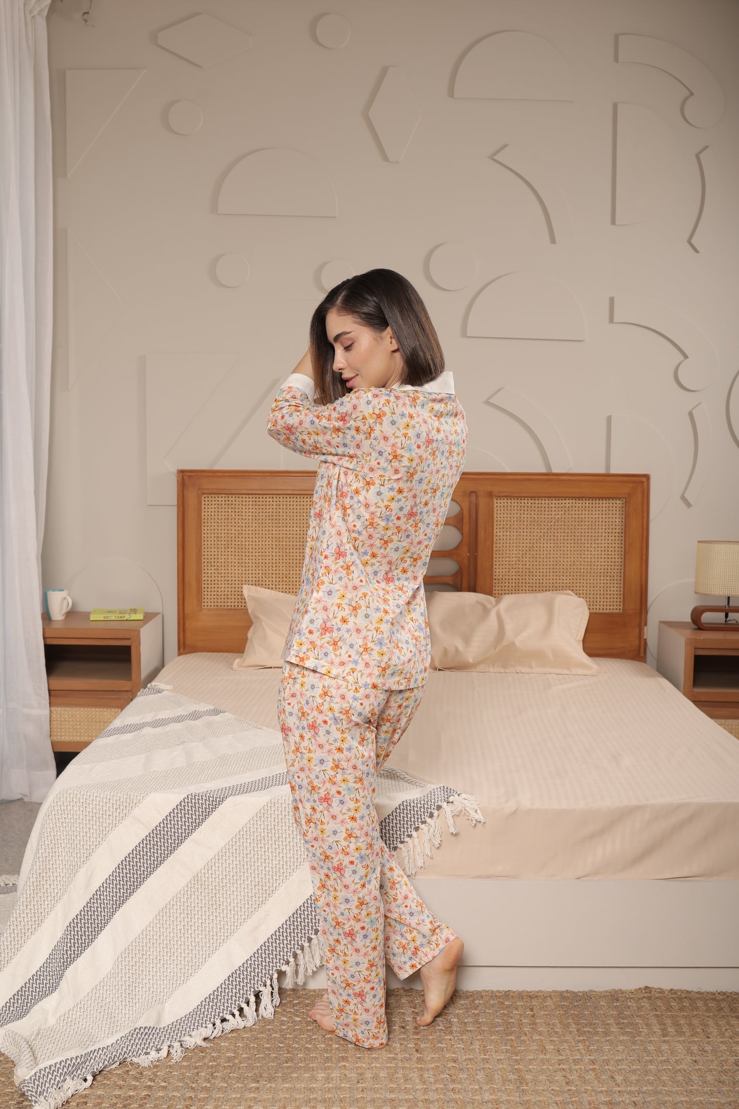 Cotton Front-open Nightwear set