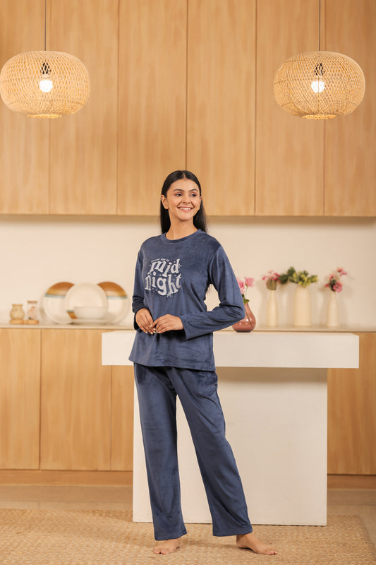 Kiza Women’s Round Neck Printed Night Suit